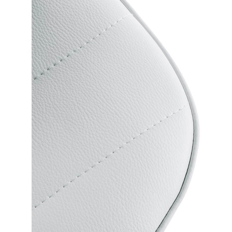 Tabouret de bar réglable pivotant en Polyuréthane Blanc Métal Noir Walter - 4