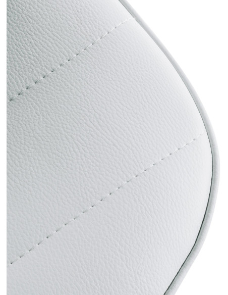 Tabouret de bar réglable pivotant en Polyuréthane Blanc Métal Noir Walter - 4