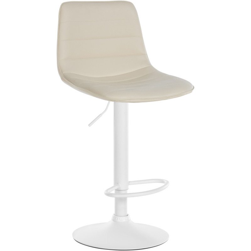 Tabouret de bar réglable pivotant en Polyuréthane Blanc crème Métal Blanc Walter  - 1