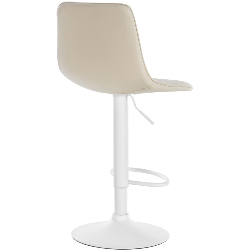 Tabouret de bar réglable pivotant en Polyuréthane Blanc crème Métal Blanc Walter  - 2