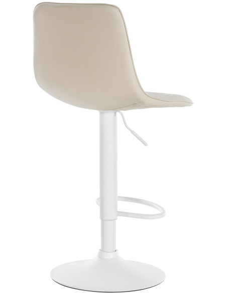 Tabouret de bar réglable pivotant en Polyuréthane Blanc crème Métal Blanc Walter  - 2