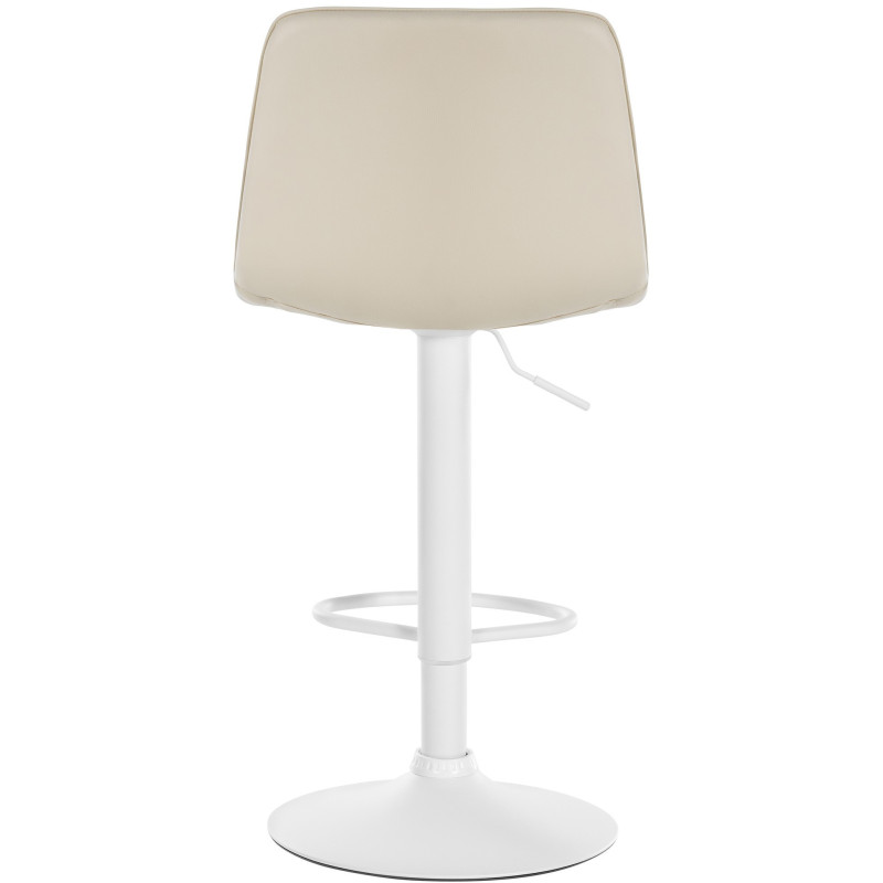 Tabouret de bar réglable pivotant en Polyuréthane Blanc crème Métal Blanc Walter  - 3