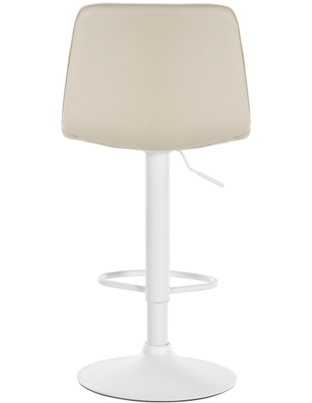 Tabouret de bar réglable pivotant en Polyuréthane Blanc crème Métal Blanc Walter  - 3