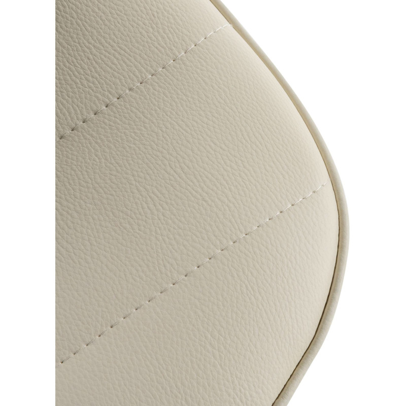 Tabouret de bar réglable pivotant en Polyuréthane Blanc crème Métal Blanc Walter  - 4