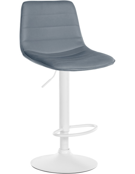 Tabouret de bar réglable pivotant en Polyuréthane Gris Métal Noir Walter - 1