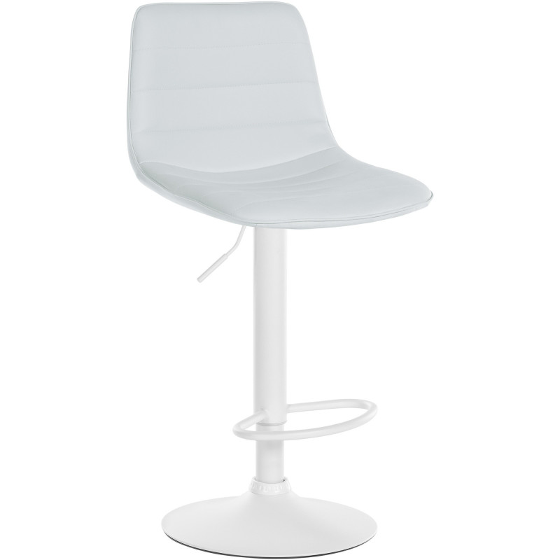 Tabouret de bar réglable pivotant en Polyuréthane Blanc Métal Blanc Walter - 1
