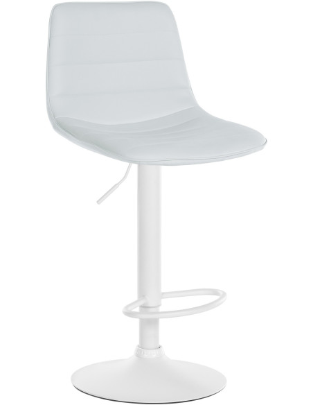 Tabouret de bar réglable pivotant en Polyuréthane Blanc Métal Blanc Walter - 1