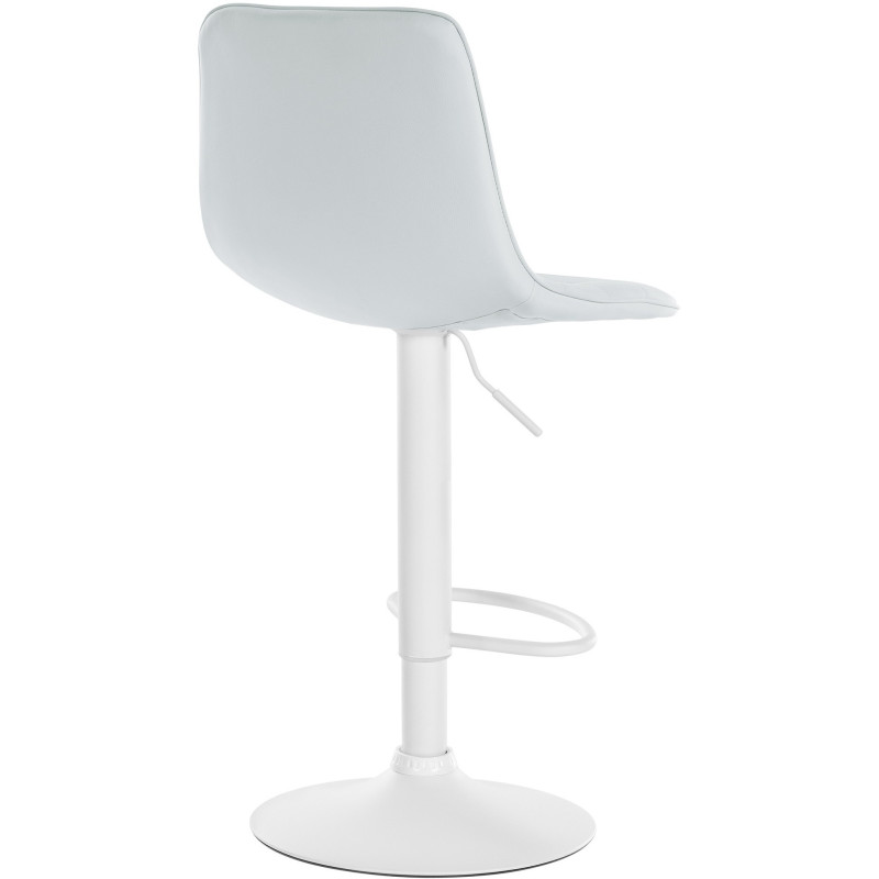 Tabouret de bar réglable pivotant en Polyuréthane Blanc Métal Blanc Walter - 2