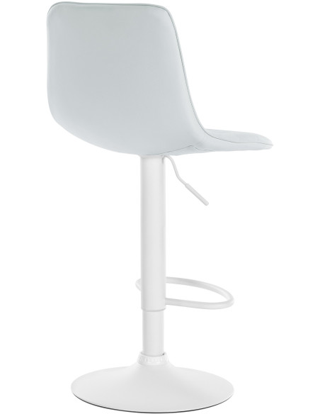 Tabouret de bar réglable pivotant en Polyuréthane Blanc Métal Blanc Walter - 2