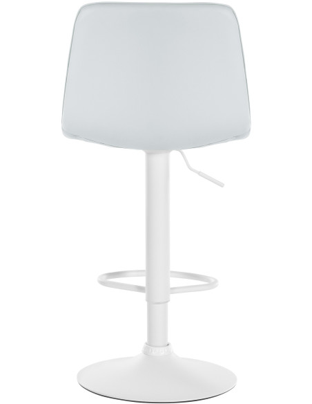 Tabouret de bar réglable pivotant en Polyuréthane Blanc Métal Blanc Walter - 3