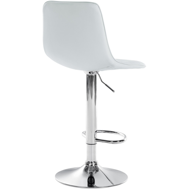 Tabouret de bar réglable pivotant en Polyuréthane Blanc Métal Argenté Walter - 2