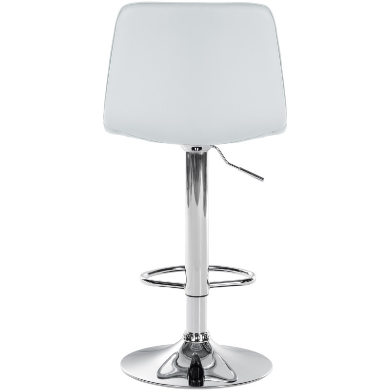 Tabouret de bar réglable pivotant en Polyuréthane Blanc Métal Argenté Walter - 3