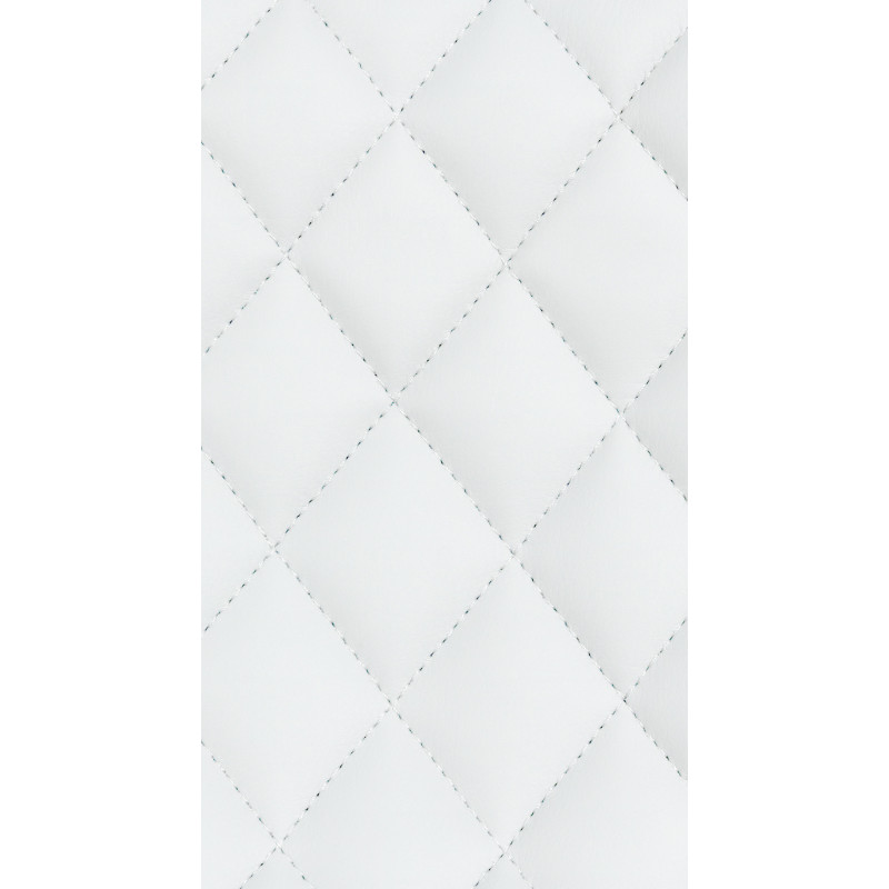 Tabouret de bar moderne matelassé en Polyuréthane Blanc Métal Noir Simeon - 4