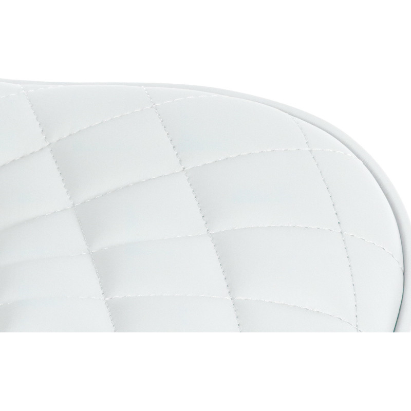 Tabouret de bar moderne matelassé en Polyuréthane Blanc Métal Noir Simeon - 5