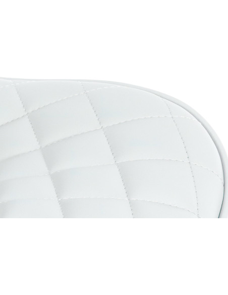 Tabouret de bar moderne matelassé en Polyuréthane Blanc Métal Noir Simeon - 5