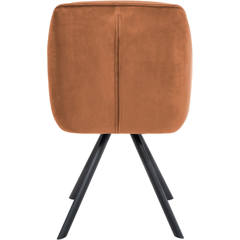 Fauteuil de table pivotant moderne en Velours Marron café Métal Noir Ardryn - 5