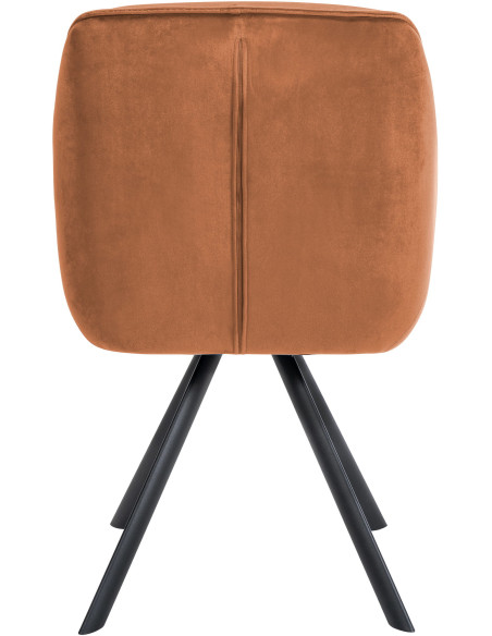 Fauteuil de table pivotant moderne en Velours Marron café Métal Noir Ardryn - 5
