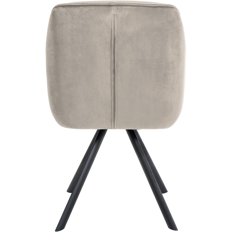 Fauteuil de table pivotant moderne en Velours Gris foncé Métal Noir Ardryn - 5