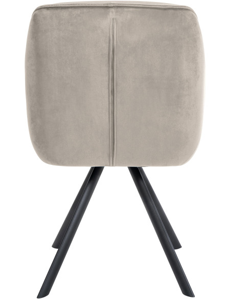 Fauteuil de table pivotant moderne en Velours Gris foncé Métal Noir Ardryn - 5