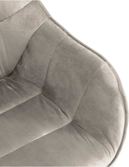 Fauteuil de table pivotant moderne en Velours Gris foncé Métal Noir Ardryn - 6