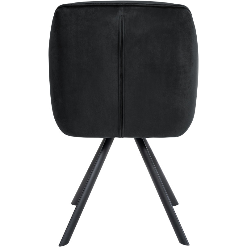 Fauteuil de table pivotant moderne en Velours Noir Métal Noir Ardryn  - 5