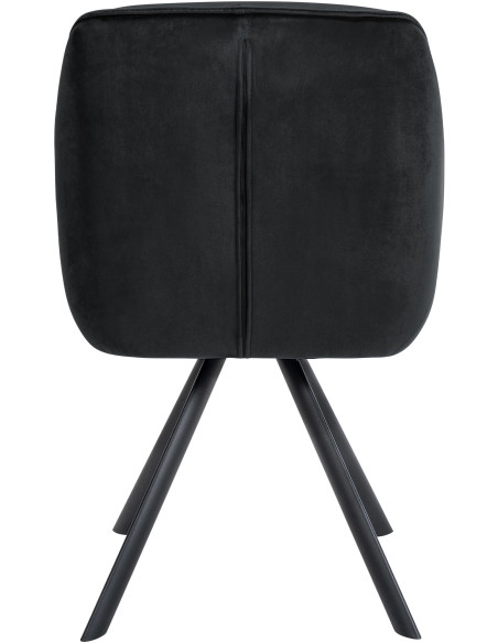 Fauteuil de table pivotant moderne en Velours Noir Métal Noir Ardryn  - 5