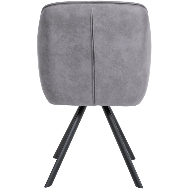 Fauteuil de table pivotant moderne en Tissu microfibre Gris Vieilli Métal Noir Ardryn - 5