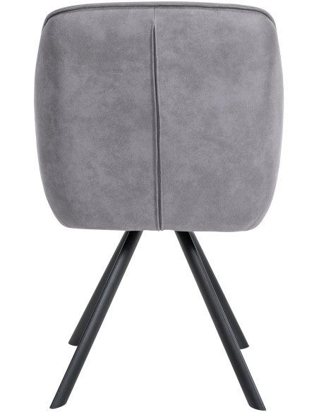 Fauteuil de table pivotant moderne en Tissu microfibre Gris Vieilli Métal Noir Ardryn - 5