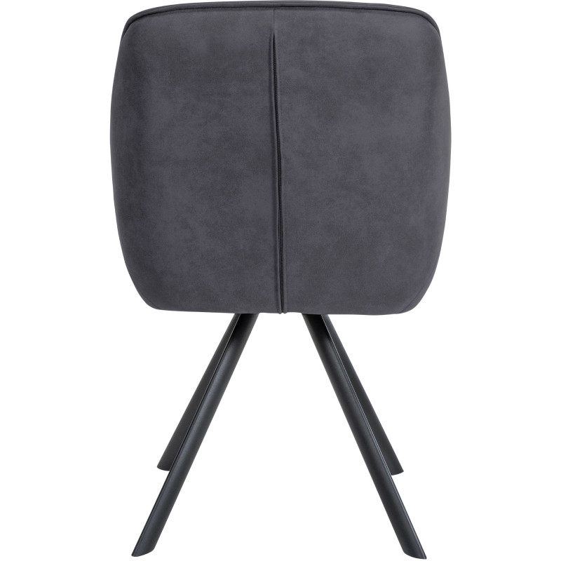 Fauteuil de table pivotant moderne en Tissu microfibre Noir Vieilli Métal Noir Ardryn - 5