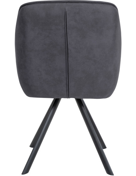 Fauteuil de table pivotant moderne en Tissu microfibre Noir Vieilli Métal Noir Ardryn - 5