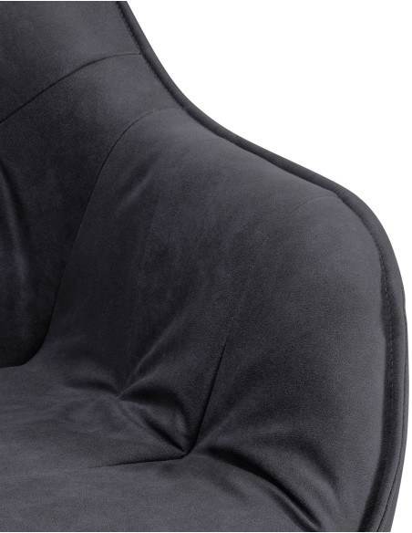 Fauteuil de table pivotant moderne en Tissu microfibre Noir Vieilli Métal Noir Ardryn - 6
