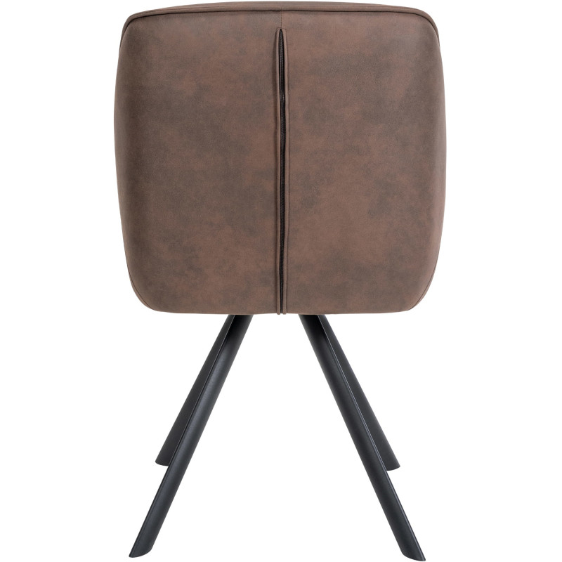 Fauteuil de table pivotant moderne en Tissu microfibre Marron Vieilli Métal Noir Ardryn  - 5