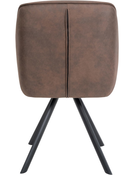 Fauteuil de table pivotant moderne en Tissu microfibre Marron Vieilli Métal Noir Ardryn  - 5