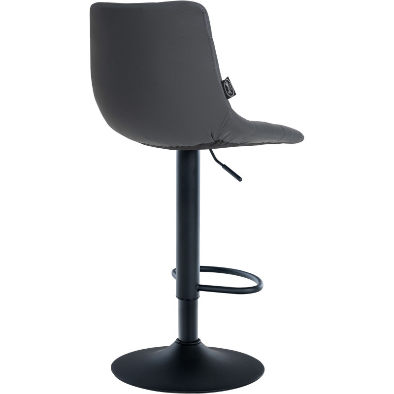 Tabouret de bar réglable matelassé en Polyuréthane Gris Métal Noir Léon - 2