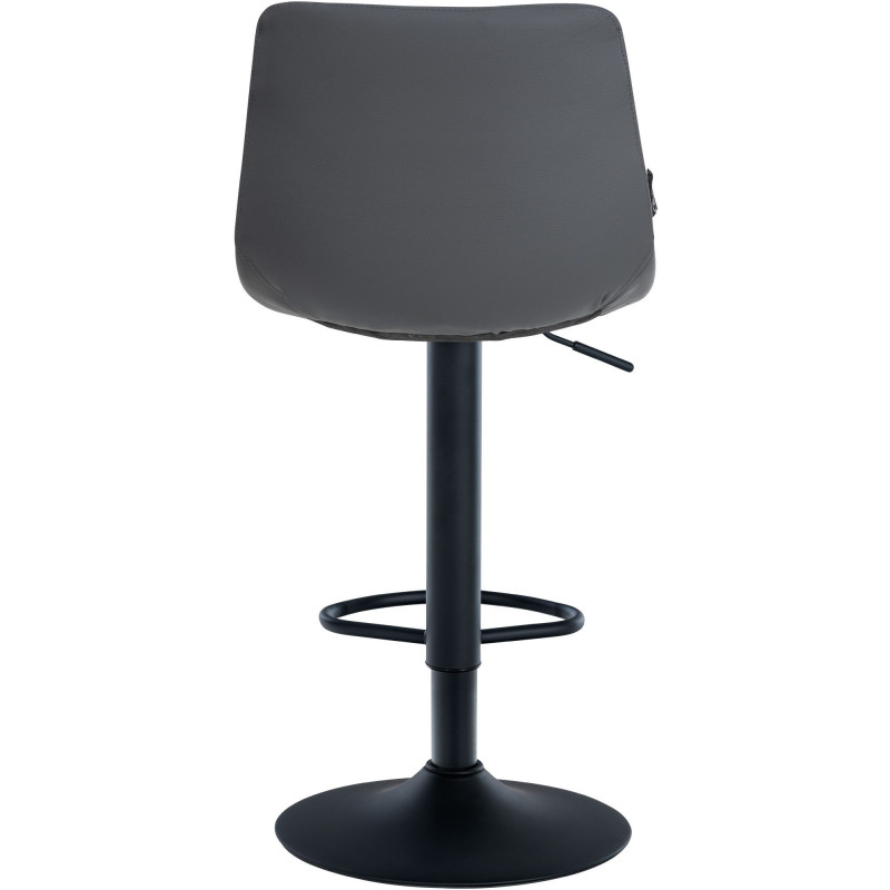 Tabouret de bar réglable matelassé en Polyuréthane Gris Métal Noir Léon - 3