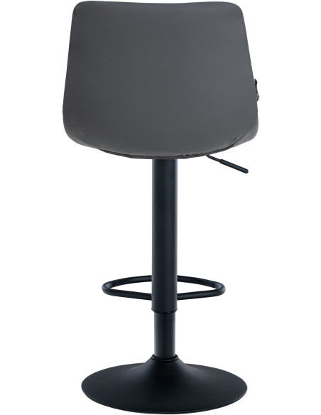 Tabouret de bar réglable matelassé en Polyuréthane Gris Métal Noir Léon - 3