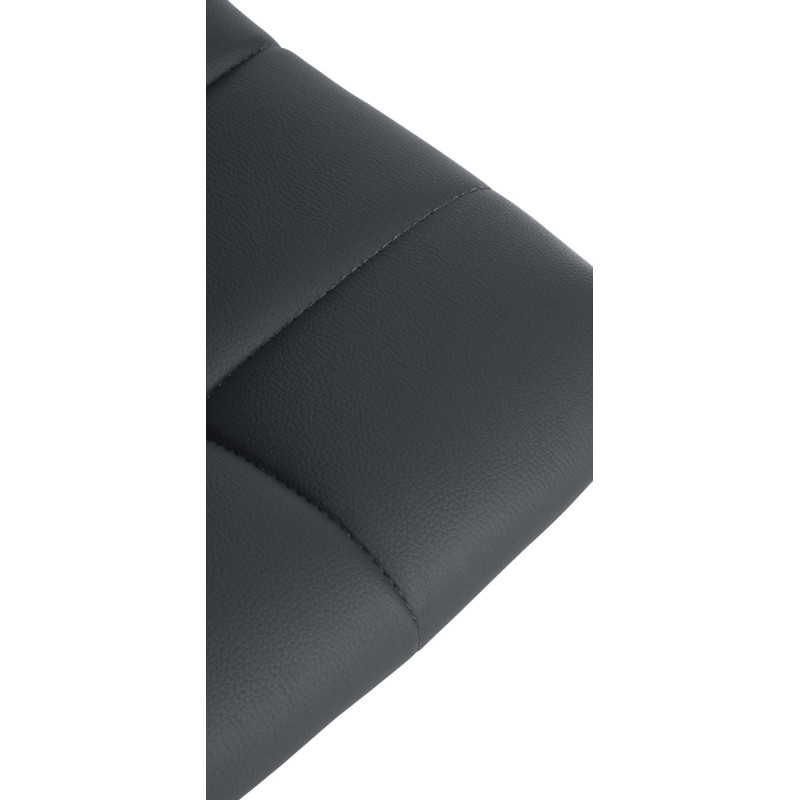 Tabouret de bar réglable matelassé en Polyuréthane Gris Métal Noir Léon - 4