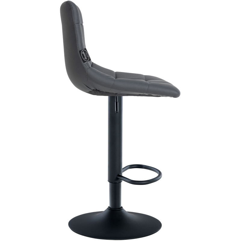 Tabouret de bar réglable matelassé en Polyuréthane Gris Métal Noir Léon - 5