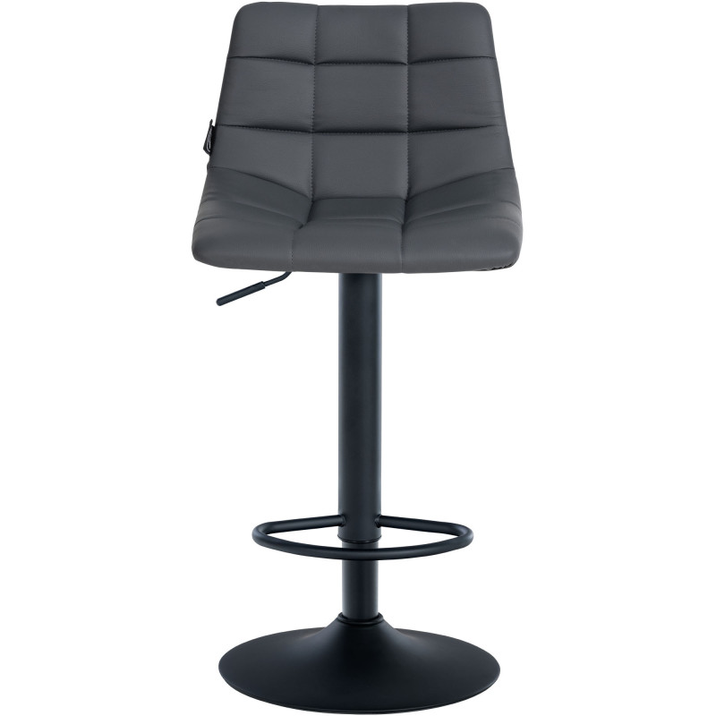 Tabouret de bar réglable matelassé en Polyuréthane Gris Métal Noir Léon - 6