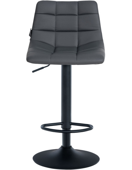 Tabouret de bar réglable matelassé en Polyuréthane Gris Métal Noir Léon - 6
