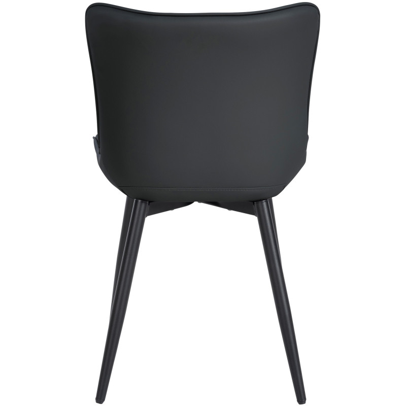 Chaise matelassée contemporaine en Polyuréthane Noir Métal Noir Elyson - 5