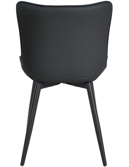 Chaise matelassée contemporaine en Polyuréthane Noir Métal Noir Elyson - 5