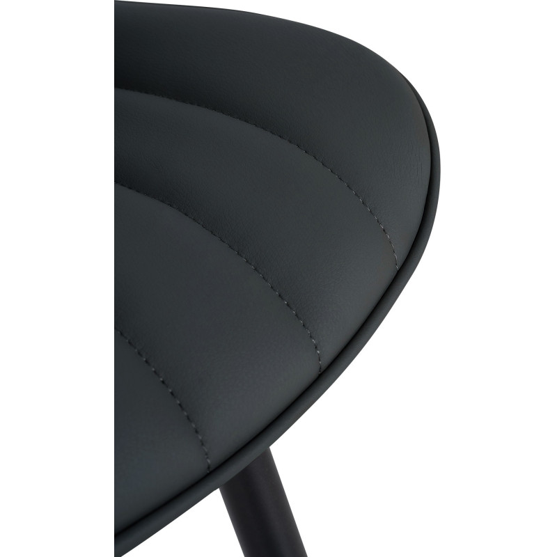 Chaise matelassée contemporaine en Polyuréthane Noir Métal Noir Elyson - 6