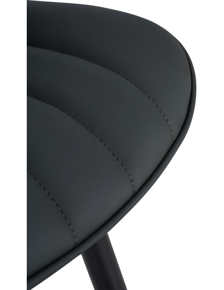 Chaise matelassée contemporaine en Polyuréthane Noir Métal Noir Elyson - 6