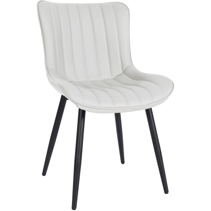 Chaise matelassée contemporaine en Polyuréthane Blanc Métal Noir Elyson - 1