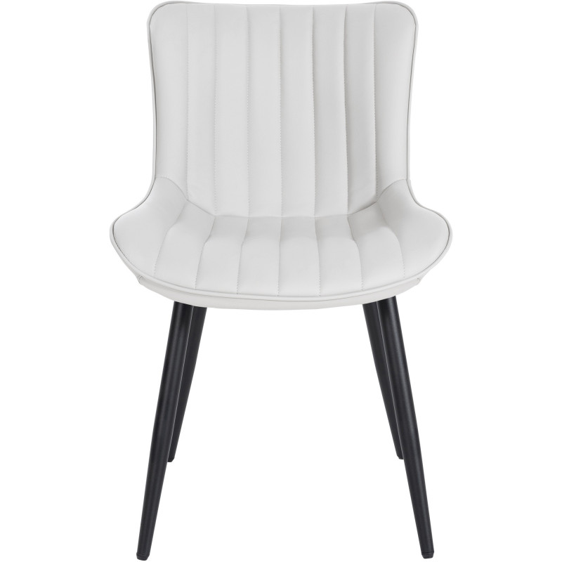 Chaise matelassée contemporaine en Polyuréthane Blanc Métal Noir Elyson - 2