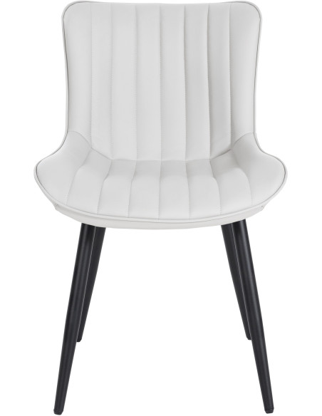 Chaise matelassée contemporaine en Polyuréthane Blanc Métal Noir Elyson - 2