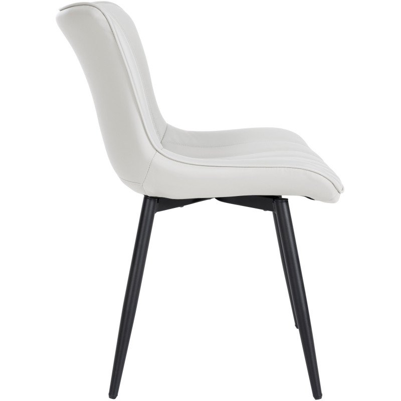 Chaise matelassée contemporaine en Polyuréthane Blanc Métal Noir Elyson - 3