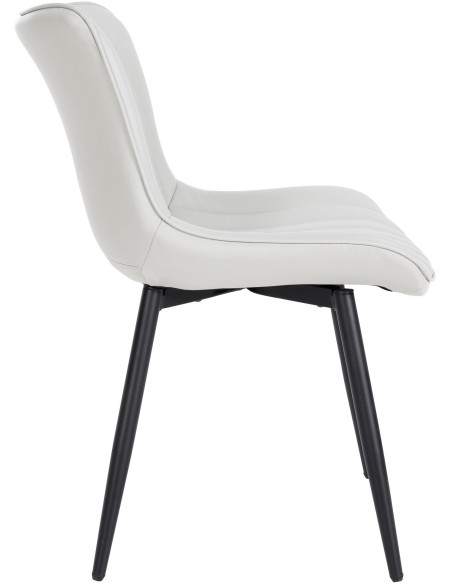 Chaise matelassée contemporaine en Polyuréthane Blanc Métal Noir Elyson - 3