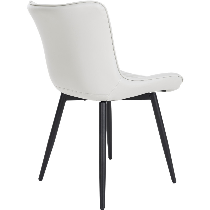 Chaise matelassée contemporaine en Polyuréthane Blanc Métal Noir Elyson - 4
